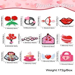 60Pcs 12 Styles Valentine's Day Theme PVC Cabochons&nbsp;FIND-CJ0011-21