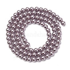 Electroplated Shell Pearl Beads Strands&nbsp;X-BSHE-G041-4mm-02