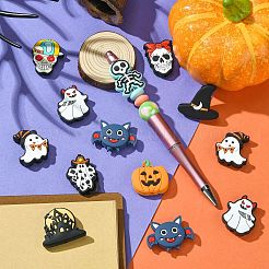 20Pcs 10 Styles Halloween Themed Food Grade Eco-Friendly Silicone Focal Beads&nbsp;SIL-CJ0001-71