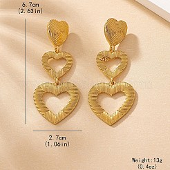 Heart Zinc Alloy Dangle Stud Earrings&nbsp;FS-WG20C8F-01