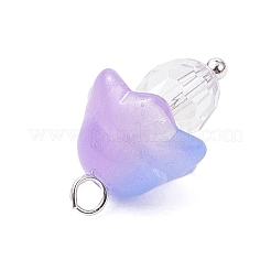 Mushroom Transparent Glass Pendants&nbsp;PALLOY-JF03654-02