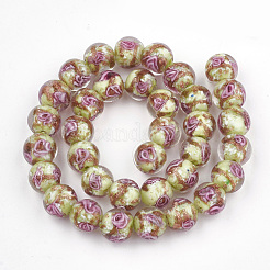 Handmade Gold Sand Lampwork Beads&nbsp;LAMP-T006-08I