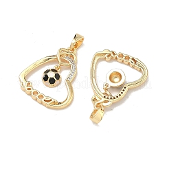 Brass Micro Pave Clear Cubic Zirconia Pendants&nbsp;KK-H265-02G
