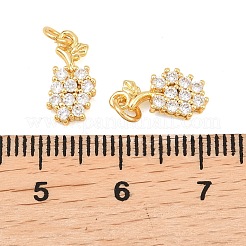Brass Micro Pave Cubic Zirconia Charms&nbsp;KK-F927-17G