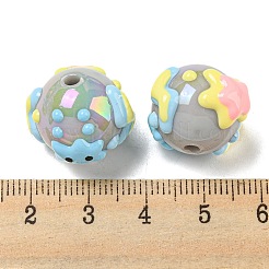 Hand Painted Opaque Acrylic with Enamel Beads&nbsp;MACR-D031-04B