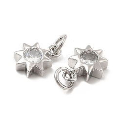 Brass Micro Pave Cubic Zirconia Charms&nbsp;KK-E068-VB237