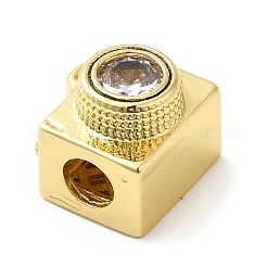 Rack Plating Brass Cubic Zirconia European Beads&nbsp;KK-Q784-41G