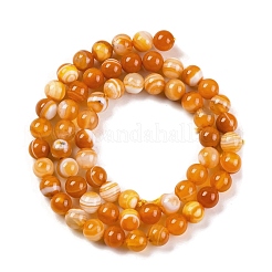 Natural Striped Agate/Banded Agate Beads Strands&nbsp;G-H037-A02-01