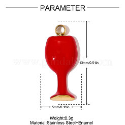 304 Stainless Steel Enamel Charms&nbsp;STAS-OY008-18G