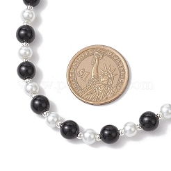 Baking Paint Pearlized Glass Pearl Round Beaded Necklaces for Women&nbsp;NJEW-JN05307