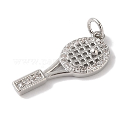 Rack Plating Brass & Clear Cubic Zirconia Pendants&nbsp;KK-L216-058P