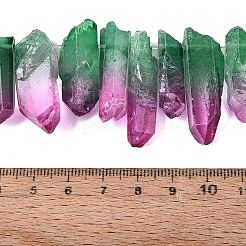 Two Tone Spray Painted Natural Quartz Crystal Points Beads Strands&nbsp;G-Q610-03H