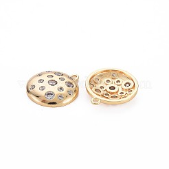 Brass Micro Pave Clear Cubic Zirconia Pendants&nbsp;KK-S364-076