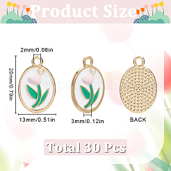 30Pcs Alloy Enamel Pendants with ABS Plastic Pearl Beads&nbsp;ENAM-SC0005-93