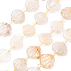 Natural Gold Rutilated Quartz Caraved Beads Strands&nbsp;G-H339-A02-01