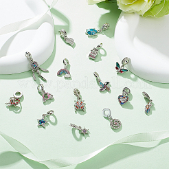 15Pcs 15 Style Rack Plating Alloy European Dangle Charms&nbsp;MPDL-FH0001-03