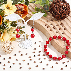 600Pcs Brass Smooth Round Beads&nbsp;KK-PA0001-17