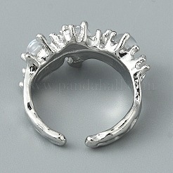 Resin Half Round Open Cuff Ring&nbsp;RJEW-TAC0007-02A-P