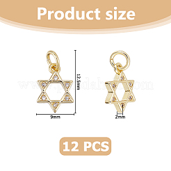 12Pcs Rack Plating Brass Micro Pave Cubic Zirconia Charms&nbsp;KK-HS0015-04