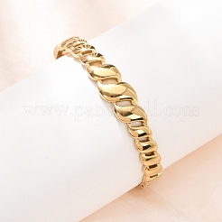 304 Stainless Steel Hollow Twisted Chain Open Hinged Cuff Bangles&nbsp;SA-CBA7A40-05G
