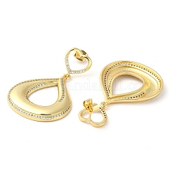 Rack Plating Brass Micro Pave Cubic Zirconia Dangle Stud Earrings&nbsp;EJEW-M230-14G