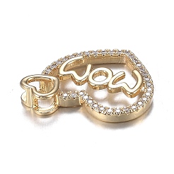 Brass Micro Clear Cubic Zirconia Pendants&nbsp;ZIRC-F120-045G