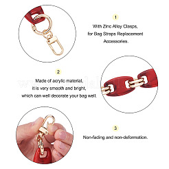 2Pcs 2 Colors Acrylic Curb Chain Bag Strap&nbsp;FIND-GN0001-29