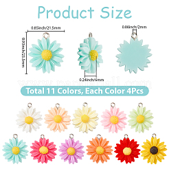 44Pcs 11 Colors Opaque Resin Pendants&nbsp;RESI-SC0006-81