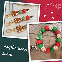 30Pcs 3 Styles Round with Christmas Theme Pattern Silicone Focal Beads&nbsp;SIL-SC0002-97A