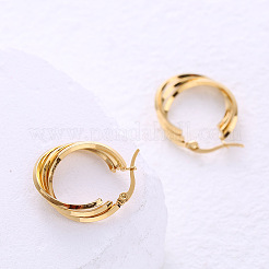 Stainless Steel Triple Twist Hoop Earrings&nbsp;LZ5843