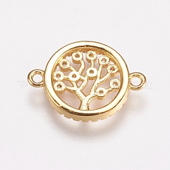 Brass Micro Pave Cubic Zirconia Links&nbsp;ZIRC-E143-40G