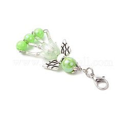 Acrylic & Glass Twisted Bugle Pendants Decorations&nbsp;HJEW-JM03637-03