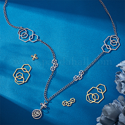 12Pcs 6 Style 201 Stainless Steel Filigree Joiners Links&nbsp;STAS-UN0040-86