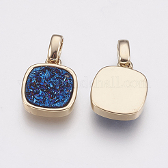 Natural Druzy Agate Pendants&nbsp;KK-G343-12C-G