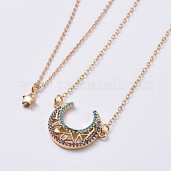 Brass Pendant Necklace Sets&nbsp;NJEW-JN02485