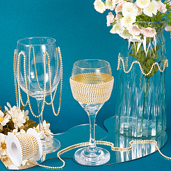 Plastic Pearl Bead Cup Chains&nbsp;CH-WH0013-01A-G