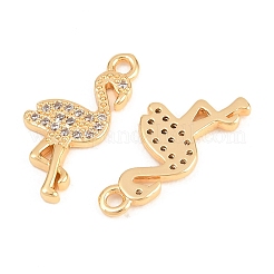 Brass Micro Pave Clear Cubic Zirconia Pendants&nbsp;KK-A298-11G