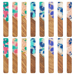 16Pcs 8 Colors  Resin and Walnut Pendants&nbsp;FIND-TA0006-43