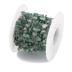 Handmade Natural Green Aventurine Chip Beads Chain&nbsp;CHS-H028-06A-07