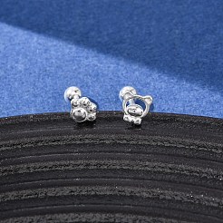 S999 Fine Silver Stud Earrings&nbsp;EJEW-C179-03S