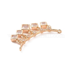Brass Pave Clear Cubic Zirconia Connector Charms&nbsp;LS-ZIRC-K088-16KCG