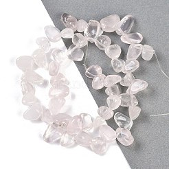 Natural Rose Quartz Nuggets Beads Strands&nbsp;G-B125-A09-01