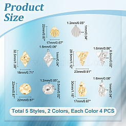 40Pcs 10 Styles 201 Stainless Steel Pendant&nbsp;STAS-UN0049-47