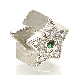 Alloy Rhinestone European Beads&nbsp;MPDL-Q208-005A