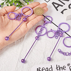 5Pcs Alloy and Brass Bar Beadable Keychain for Jewelry Making DIY Crafts&nbsp;DIY-SW0001-15C