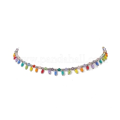Glass Seed Beaded Charms Necklace for Women&nbsp;NJEW-JN04189