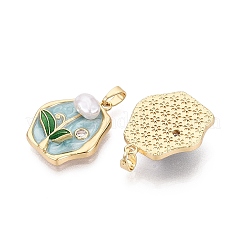 Brass Enamel Pendants&nbsp;KK-SZC0009-11G-03