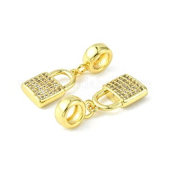 Rack Plating Brass Micro Pave Cubic Zirconia European Dangle Charms&nbsp;KK-K330-47G