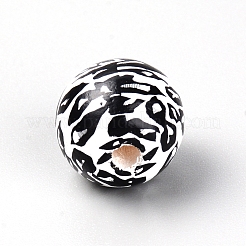 Spary Painted Natural Theaceae Wood Beads&nbsp;WOOD-TAC0007-08