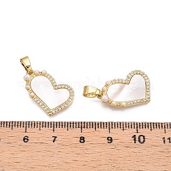 Brass Micro Pave Clear Cubic Zirconia Pendants&nbsp;KK-N254-204G